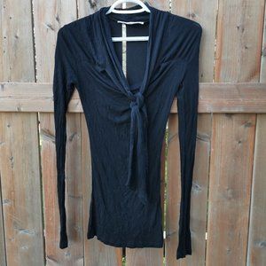 Costa Blanca tie neck top black - S